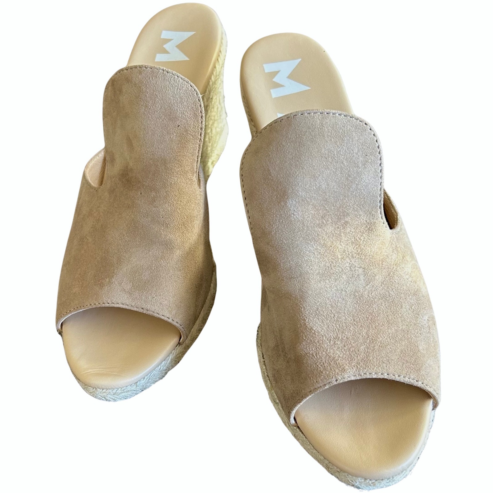 Manebi Hamptons Sabot Wedge Sandals Suede Espadrille Mule 38 7.5 — image 3 of 8